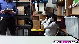 hijab muslim teen ella knox gets punished by burglar in shop