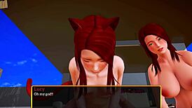 redhead teen with small tits in new family 😍