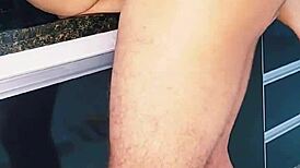 blonde wife gets fucked on the sink and filled with cum