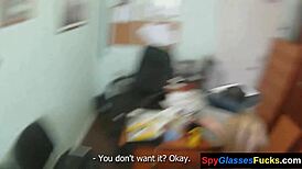 Picked up blonde babe gives POV blowjob to random stranger