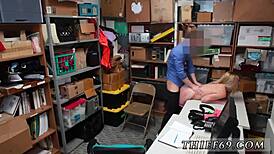 Black Cop Catches Petite Teen 18+ Stealing At Work