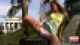 I adore these striped panties you're giving me for the upskirt tease