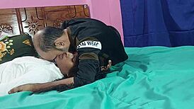 Threesome adventure unfolds with cute girl riding two guys in hot interracial action