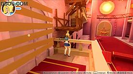 Hentai Game Ep 2: Futanari Candy Gets Assfucked by People in Parody Fight