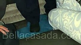 Married Latina Takes On Three Guys In A Steamy Van Gangbang.