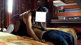 chica colegiala gets hot in hotel skirt action