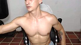 curious gay guy explores solo play with intense moves in steamy session