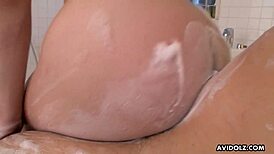 The unfiltered erection in sensual bathroom or Aiko Endou's self pleasure and ejaculation