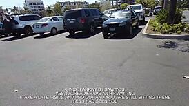 Young couple talks dirty while fucking outdoors with small tits