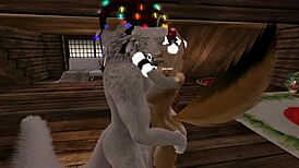 christmas vibes with furry yiff, bent over for holiday doggystyle fun