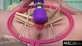 Small Tits Blonde Teen Masturbates With Vibrator Orgasm