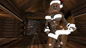 christmas vibes with furry yiff, bent over for holiday doggystyle fun