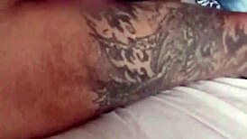 The wife starts rubbing her pussy on dick, but can't resist riding to cumshot.