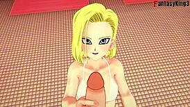 Android 18 fucks Gohan in bikini after swimming