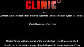 Horny slut Brooklyn Rossi diagnosed with sexual deviance by Doctor Tampa at Bondage Clinic