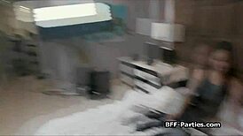 Leather bunny shoot turns into wild foursome