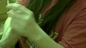 asian handjob leads to cum facial sucking