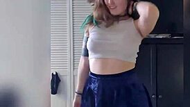 Steamy solo session with foot play spitting while in lingerie