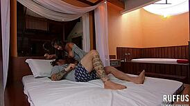 Morena catches familiar watching porn and helps him fuck.