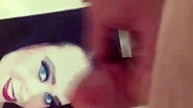 I made a cum tribute for my friend, shooting loads all over her picture in this masturbation session.