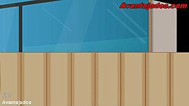 In this brazilian gay porn drawing, the hetero is well-endowed