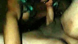 Amateur shemale sucking big cock deeply in trans scene