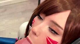 Tiktoker Girl Cosplays D.Va And Sucks Dick To Facial