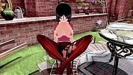 Big ass and tits in 3D hentai get handjob to explosive orgasm!