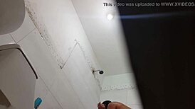 Did you spy on the Mexican teen showering after school? Hidden cam catches it all!