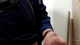 Masturbating again with huge monster cock for skinny waist cumshot