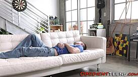 Uh, submissive teen got throated real hard!