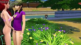 Lesbians Lick Pussy Uncensored in Public Park Sex