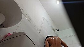 Did you spy on the Mexican teen showering after school? Hidden cam catches it all!