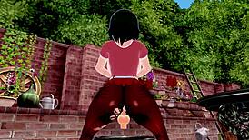 Big ass and tits in 3D hentai get handjob to explosive orgasm!