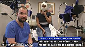 Freshman Taylor Ortega moans through vibrator orgasms in doctor's office