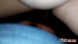 The husbands milk coming down inside serenas big ass pussy, filling her up