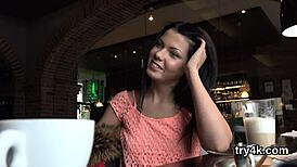 cute girl sucks cock in pov view and gets her pussy fucked hard