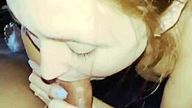 Sexy slut sucks monster cock deepthroat in front of cheating boyfriend, face fucking him.