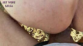 just chilling by the river, watching busty blonde get slammed doggystyle with big cock