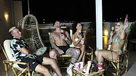 blonde brazilian teen has orgasm after sheer red massage with bisexual glamour