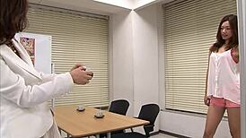 Naughty Female Bosses Tease In The Office