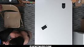 Yo, shoplifting teen got bent over by mall cop's huge cock evidence