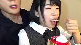 Japanese Teen In School Swimsuit, Ready For Action?!