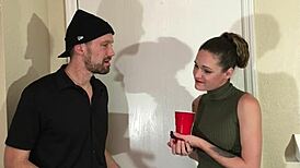 A cute spinner gets pounded in a hotel room.