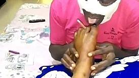 She punished me to worship her feet and smoke between her toes