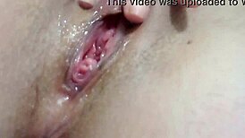 Close-up of MILF's wet holes orgasming