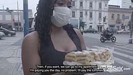 Tempting Peruvian Brunette Candy Seller Caught by Perverted Buyer for Hardcore Ride