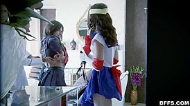 Hot Teen Cosplay Queens Share Cock in FFFM Foursome Action