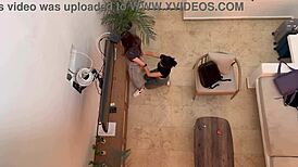 Two horny latina babes kiss and finger each other's pussies on vacation 😍.