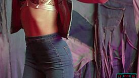 Adriana Chechik Strips Jeans For Playboy